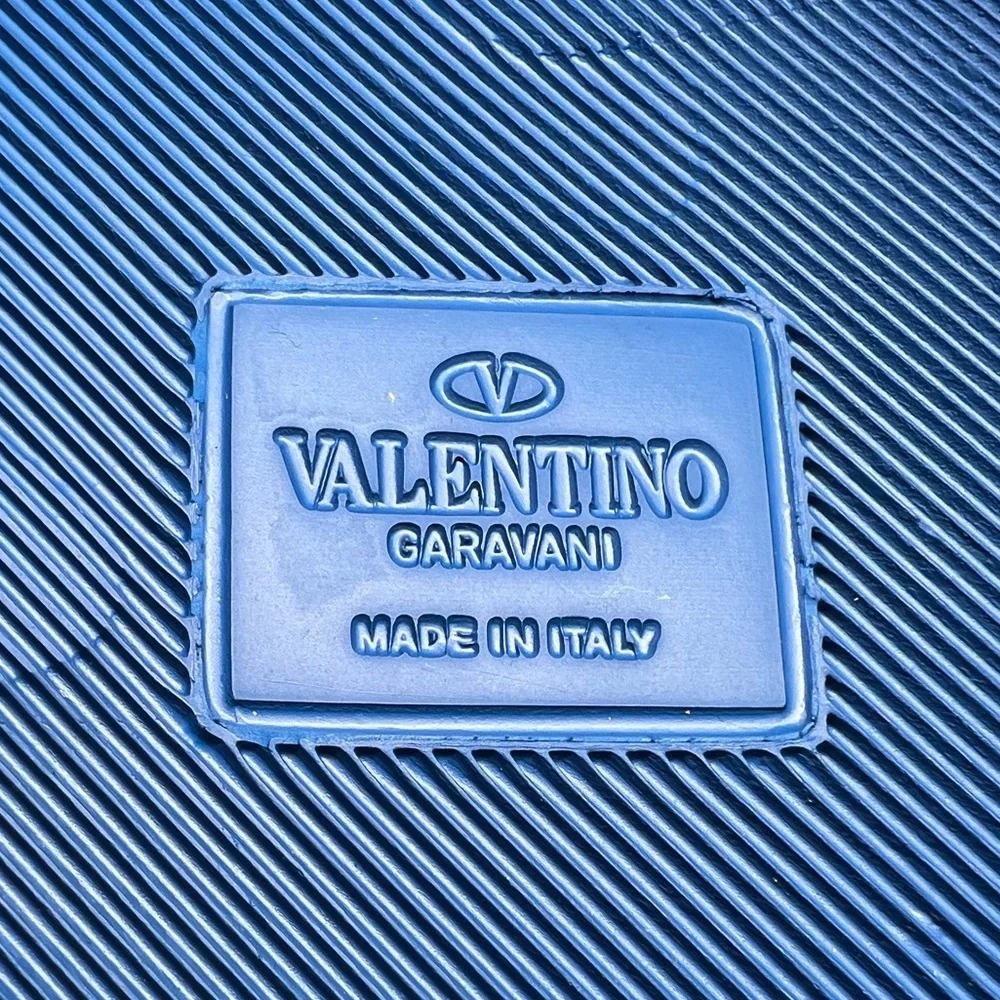 Valentino Camouflage Pool Slides - Blue with Orange Pattern - Picture 6 of 9